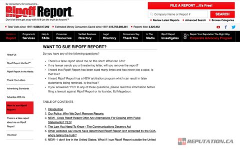 List of Methods to Remove Ripoff Report Complaints From The Web